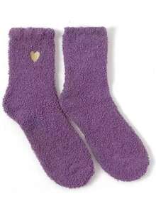 3/5 Paar Winter Herz Thermisch gefütterte dicke, weiche, flauschige warme Socken bis zur Mitte des Knöchels für Frauen, geeignet für Innenräume, Schlafen, Hauskleidung, gemütliche Socken - Verschiedenfarbig - Übersicht 12