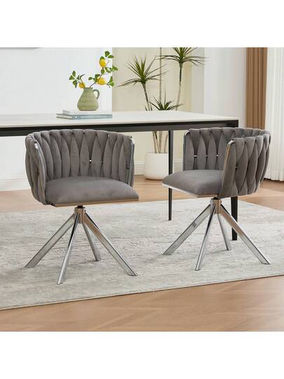 Fluwelen Seats Heavy Metal Frame, 180 Degree Swivel Function, Back, Zachte Luxurious Flexible Between Living Room, Budol Creative Workspace (Set Of 2) view 4