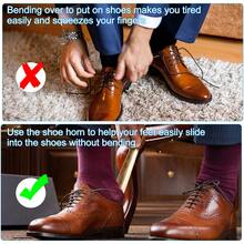 Shoe Horn, 2Pcs Stainless Steel Curved Handle Thickened Shoe Helper, Metal Shoe Horns For Women Men Adults Seniors Boots - Black 28" - View 4