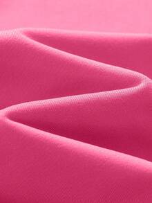 1 pieza Sudadera de niña con estampado "Sonrisa" fresco, tela suave, estilo versátil para salidas casuales - Rosa Fucsia - Ver 6