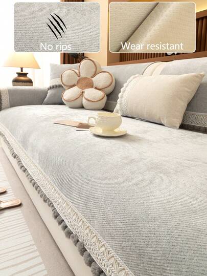 1 stuk All-Season Sofa Kussenhoes, Moderne Minimalistische Antislip Sofa Zitkussenbeschermer, Stofdichte en Wasbare Bankhoes, Lichtgrijs Zacht en Kleurvast, Huisdiervriendelijk, Past op L-vormige en 1/2/3/4 Zits Banken voor Slaapkamer, Kantoor, Woonkamer