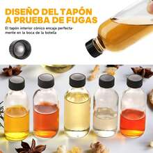 24 botellas de botellas de vidrio pequeñas,frascos de vidrio con tapa pequeños,60 ml botellas mini de bebidas alcohol,mini botellas - 1 - Ver 5