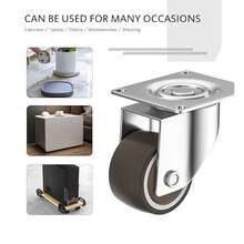 1-Inch Small Caster Wheels 90lbs Low Profile Casters No Brake, No Floor Marks Quiet Casters For Mini Cart, Set Of 4, Low Profile Wheels For Furniture, Noiseless Mini Swivel Rubber Casters With 360 Degree Top Plate For Small Furniture