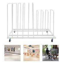 Art Storage Rack With Wheels, Rolling Art Painting Drying Rack 9 Section Metal Storage Stand For Canvas Drawing Boards Panels Prints - White - View 11