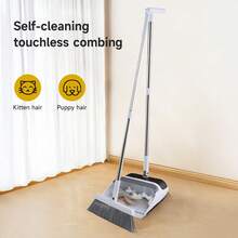 LIVINGANDHOME Living And Home Folding Broom And Dustpan Set,90° Rotable Dustpan With 180° Rotating Head,Cleaning Tools Set For Floor Cleaning - Greyish White - View 8