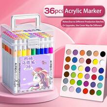 Set de rotuladores acrílicos, marcadores lavables de colores superpuestos, resistentes al agua y de secado rápido para dibujar, manualidades, bocetos, apropiados para grafitis, regalos de Navidad, Halloween y Pascua - Multicolor - Ver 8