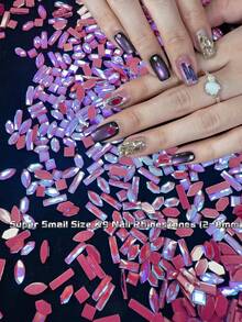 KIRAME 50cs/100pcs/300pcs Super Sparkly Mixed Shapes Mocha Red 3-8mm Flatback AB Rhinestones For Nails,DIY Nail Art At Home,Nails Salon,Nail Supplies,Christmas,New Year,Festival Gift