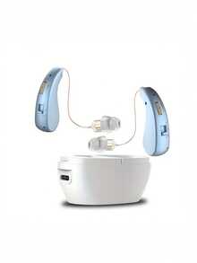 2Pcs Rechargeable Hearing Aid Earphone 1pc Charging Bin, High-Power Hanging-Ear Amplification, Sound Enhancement And Feedback Elimination, Suitable For Adults And The Elderly, With Volume Control And C-Type Charging.