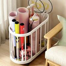 1 Heavy-Duty Plastic Mobile Storage Basket With Four Wheels - Multifunctional Organizer Box, Suitable For Yoga Mats, Sports Equipment, And Gym Accessories, Sturdy Structure, Easy To Move, Perfect For Home And Gym Organization, Storage Basket - Multicolor - View 11