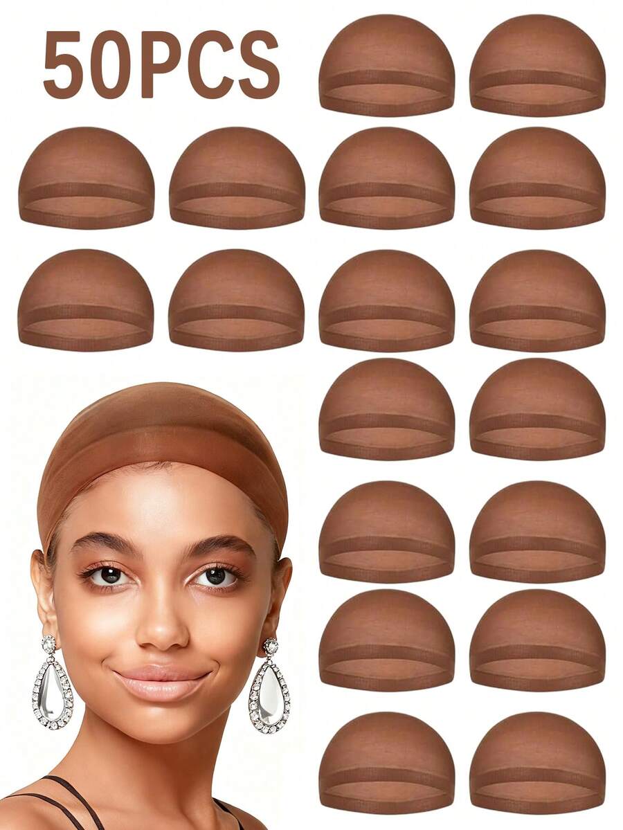 女士假发帽套装 - 蕾丝前假发帽，透气网布，适合日常佩戴和作为圣诞礼物