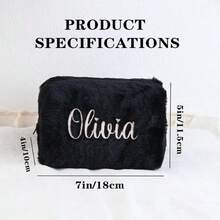 Geantă de depozitare personalizată din pluș, brodată - Geantă de depozitare personalizată cu nume, opțiuni multicolore, organizator divers pentru copii, geantă de depozitare pentru papetărie pentru studenți, cadou pentru copii, geantă de depozitare cu desene animate, cadou de ziua de naștere, cadou de Crăciun