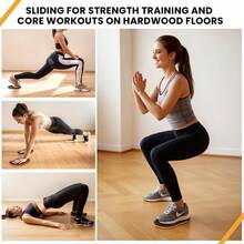 Exercise Core Sliders For Hardwood Floors - Sliders For Workout, Sliding Discs For Exercise, Strength Training, And Home Gym Fitness Gliders - Default - View 2