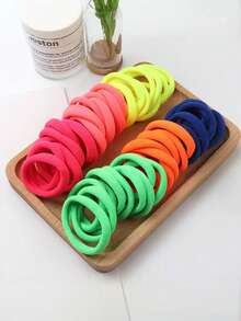 50pcs Minimalist & Practical Hair Scrunchies, Daily Home Hair Accessories Suitable For Girls Back To School Season - Multicolor - View 5