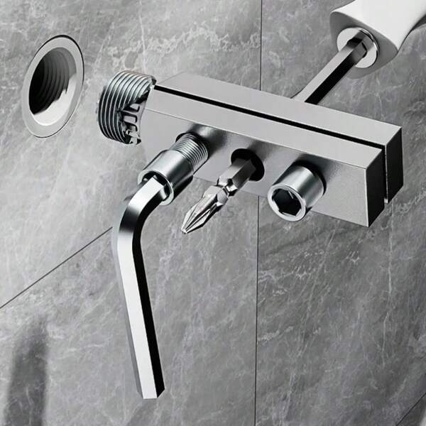 1 Set de Herramienta portátil para el hogar para desmontar la válvula de ángulo del grifo, extractor de rotura de cable, herramienta auxiliar para instalación y mantenimiento de baño