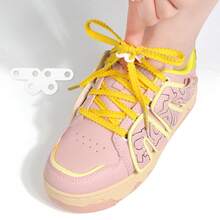 6 件装鞋带扣，蝴蝶结固定器，运动鞋鞋带扣，防止松动、解开和脱落 - 白色 - 查看 5