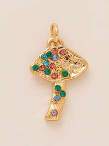 1PC Fashionable DIY, Simple And Elegant, Heart-Shaped Zirconia Cat Maple Leaf Pendant, Gold-Plated And Color-Preserved 14K