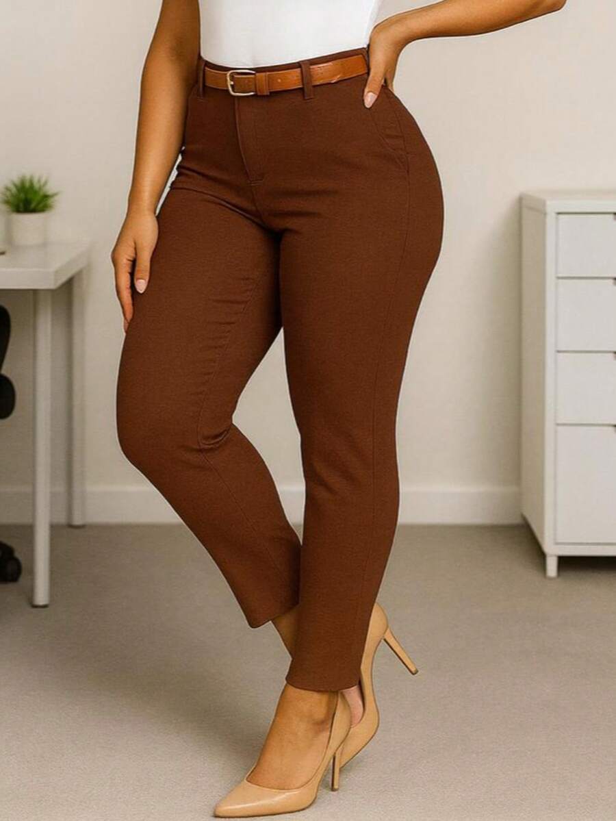 Women Pants - Coffee Brown - View 1