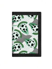 1pc Kids/Teens Tri-Fold Wallet, Cartoon Football Pattern, Zipper Pocket With Keychain Coin Purse Card Slots, Durable Polyester Material, Suitable For Daily Use, Christmas, Birthday Gift - Multicolor - View 15