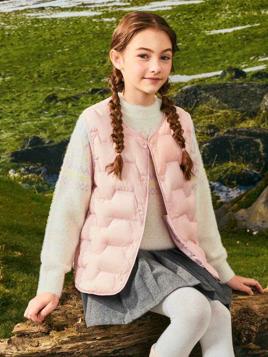 Balabala 2025年冬季女童轻薄羽绒背心 防水保暖