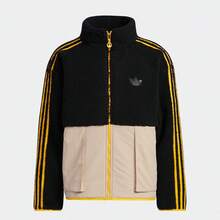 Adidas Men's New Thickened Faux Sherpa Fleece Sports Jacket, HY1376 - Black and White - View 4