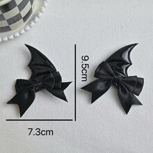 2PCS   Halloween Accessories Halloween Hairpins Black Little Devil Bat Wing Hairpins Headdress Black And Red, 2 Pairs, Gothic Costume Party Accessories Lolita Gothic Style Hot Girl Hairpins - Random - View 4