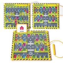 Magnetic Alphabet Maze Wooden Learning Toy, Colorful Parking Lot Pinyin Game, Kids Counting & Sorting Activity, Fine Motor Skills Development, Ideal For Birthday, Halloween, Christmas Gifts