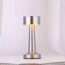 1 pieza Lámpara LED, Lámpara de mesa con toque de mancuerna, Lámpara de mesa retro de temperatura multicolor, Accesorio de iluminación de metal para dormitorio, mesita de noche, mesa de comedor, barra, decoración de ambiente, luz LED, luz nocturna, pantalla, iluminación, llama, iluminación, lámpara de mesa, lámpara de mesita de noche