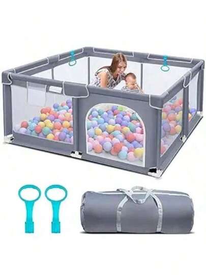 Baby Playpen, Sturdy Playard With Soft Breathable Mesh, Baby Fence, Portable Playpen For Babies And Todlers, Pet-Friendly,Free Hands,Indoor And Outdoor Activity Center,Portable, Detachable And Easy To Install,Infant Protection,Baby Need,Baby Stuff, Essential For New Mothers