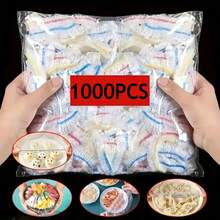 1500pcs Extra Large Plastic Wrap Covers - Stretchable & Reusable Elastic Food Covers For Bowls Elastic Plate Covers For Kitchen Food Saver Bag - Multicolor - View 11