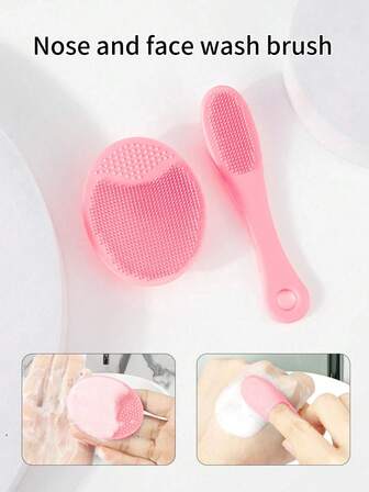 10pcs/Set Silicone Manual Facial Cleansing Brush, Soft Exfoliating Face Scrubber, Waterproof Gentle Cleansing Brush, Removes Blackheads, Whiteheads And Makeup Residue