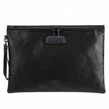 Fireproof Document Bag With Lock Fire Resistant Bag For Money Passport Portable Security Pouch Cash Certificates Valuables - Black - View 7
