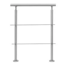 Silver 304 Stainless Steel Handrail Railing, Freestanding Staircase Railing – Wire Drawing Process Railing (1mm Thick/1.65in Diameter Tube), 176.37lbs Load W/2 Cross Bars & 2 Round Chassis, 0-90° Adjustable Angle Railing For Homes/Gardens/Hotels - Silver - View 10