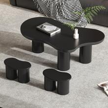 Irregular Bench, 2 Small Stools, 16*42*24.5 Cm, Black Irregular Coffee Table Bench - Black - View 9
