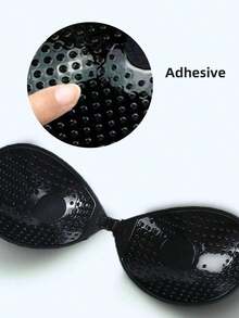 2pairs Bra Reusable Strapless Front Clasp Nipple Patches Women Backless Strapless Bra Seamless Self-Adhesive Silicone Nipple Cover Boob Pads Sticker Wedding Dress Lingerie - 杏子 2 - 查看 4