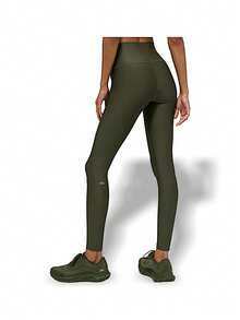 Alo Yoga ALO 7/8 High-Waist Airlift Legging Women High Waist Shaping Lightweight Breathable Stretch Good Elasticity Close-Fitting Soft Skin-Friendly Seamless Easy Clean Yoga Gym Daily After-Work Travel Spring Summer Olive Green W5766r-OLIVE GREEN - green - View 2