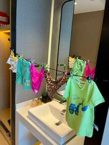 12pcs Colorful Clips Retractable Travel Clothesline Windproof Drying Rope For Outdoor Balconies And Dorm Rooms, Portable Laundry Line With Strong Clips, Easy Setup And Packable Indoor/Outdoor Drying Solution, Ideal For Camping, Travel, Small Space Living, Weather-Resistant Construction, Multi-Clip System For Securing Multiple Items, Adjustable Tension, Non-Slip Ends, Lightweight Compact Design - Multicolor - View 8