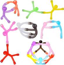 8PCS Robot Telescopica con Ventosa, Tubos Sensoriales, Juguetes Sensoriales Tubes para Niños Regalos de Navidad para Niños y Adultos - Imanes humanos - Ver 10