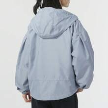 Adidas 女士保暖连帽夹克，防风户外运动休闲外套 - 藍色 - 查看 3