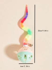 قطعة واحدة لعبة ذيل قطة ملون مزود بجرس