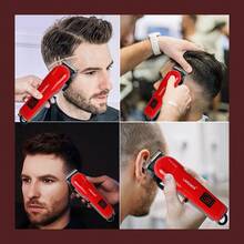 LARGNER 4 合 1 红色理发美容套装专业理发器和剃须刀套装男士无线胡须修剪，可充电理发器套装男士电动剃须刀适合圣诞节礼物、万圣节、新年圣诞礼物