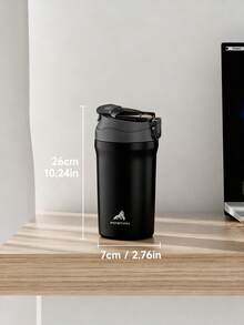 20oz Large Capacity Vacuum Insulated Stainless Steel Insulated Coffee Mug with Leak-proof Lid, Double Drink Coffee Cup, Reusable Coffee Mug for Sports, Gym, Travel and School - 黑色 - 查看 4