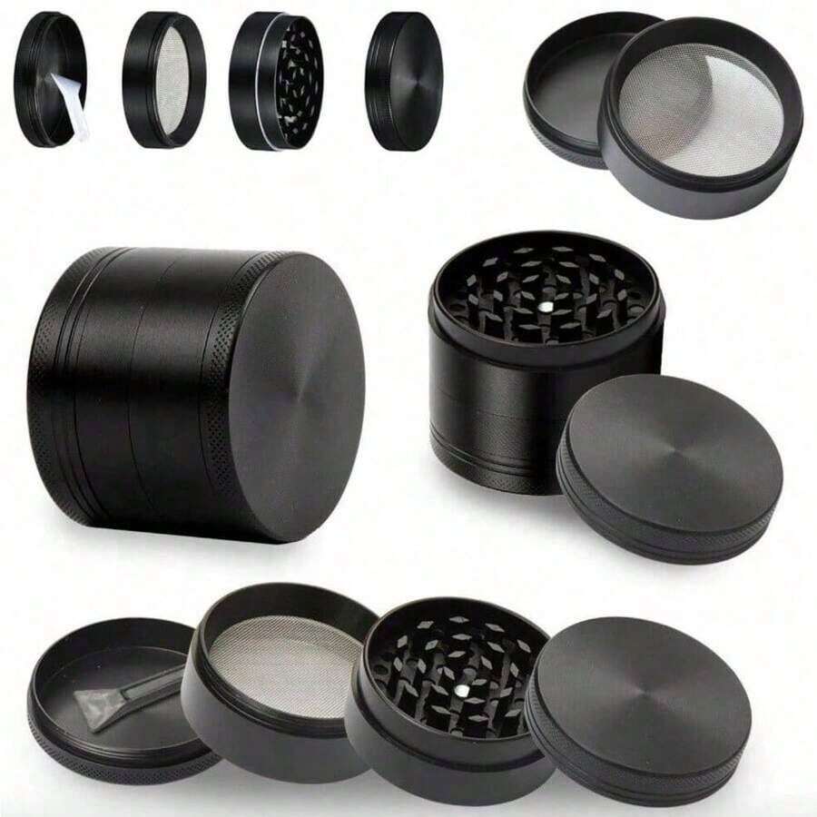 NEW! Crusher Herb Spice Metal Alloy Portable 4 Grind - Black - View 1