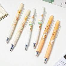 6 Pcs Cute Erasable Gel Pens Retractable Erasable Pens 0.5mm Fine Point Black Ink Writing Pen For Office School Supplies - 水豚-黑墨水_ - 查看 2