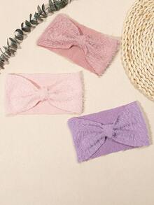 3/4pcs Set Autumn/Winter New Mink Plush Simple Baby Headbands, Soft Comfortable Plush Solid Color Infant Headwraps, Cute Baby Hair Accessories