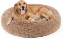 Ultra - Soft Faux Fur Round Plush Donut Cuddler Bed For Large, Medium, And Small Dogs And Cats, Cat Calming Bed - Lạc đà - Xem 15