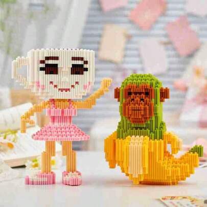 700+片3D拼图积木，ABS材质，混合颜色，情人节和圣诞节的理想礼物，适合创意游戏，趣味设计，经久耐用，Tralalero Tralala，万圣节积木