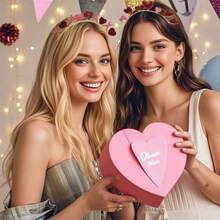Cerchietto con cuori dorati glitterati, decorazione a cuori rossi e rosa XOXO, accessorio per capelli dolce per feste di San Valentino, bellezza, cerchietto per capelli - Multicolore - Visualizzare 4