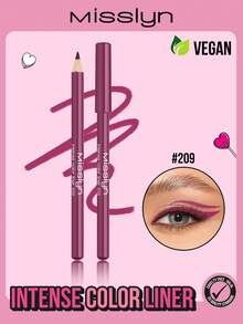 Misslyn Highly Pigmented Dual-Use Cream Eyeliner Pencil, Smudge-Proof, Cruelty-Free, Smooth & Long-Lasting, Ideal For Y2K, Party, Beach, Travel, Holiday, Camping, Gifts, Rose Fashion, New Year, Valentine's Day, Vegan - 209 Ultra Pink - View 2