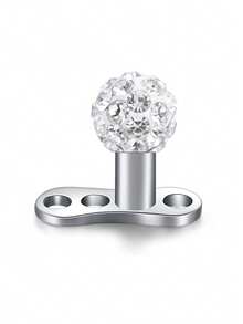 14G Dermal Anchor Tops And Base 316L Stainless Steel Dainty CZ Microdermals Body Piercings Studs Punk Personalized Jewelry Gifts For Women Hypoallergenic Multiple Styles - Silver - View 12