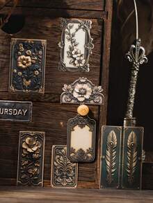 20张/包 复古数字日期压纹贴纸，适用于剪贴簿、DIY手工、相册装饰 剪贴簿用品 文具 - 彩色 - 查看 9